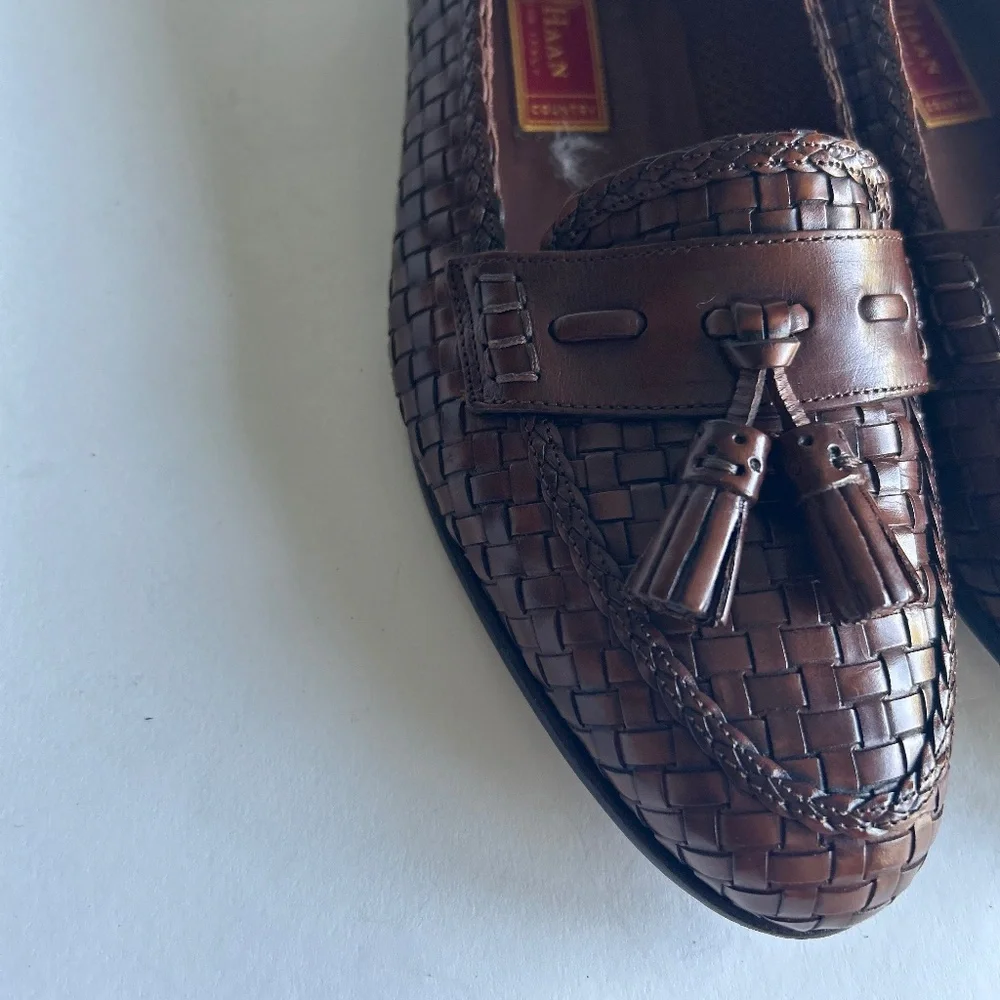 Cole Haan Brown Genuine Leather Weaving Loafers size 9 - Picture 8 of 16